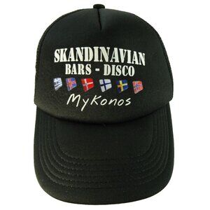 Skandinavian Bars Disco MyKonos Greece Mesh Foam Trucker Hat Baseball Cap